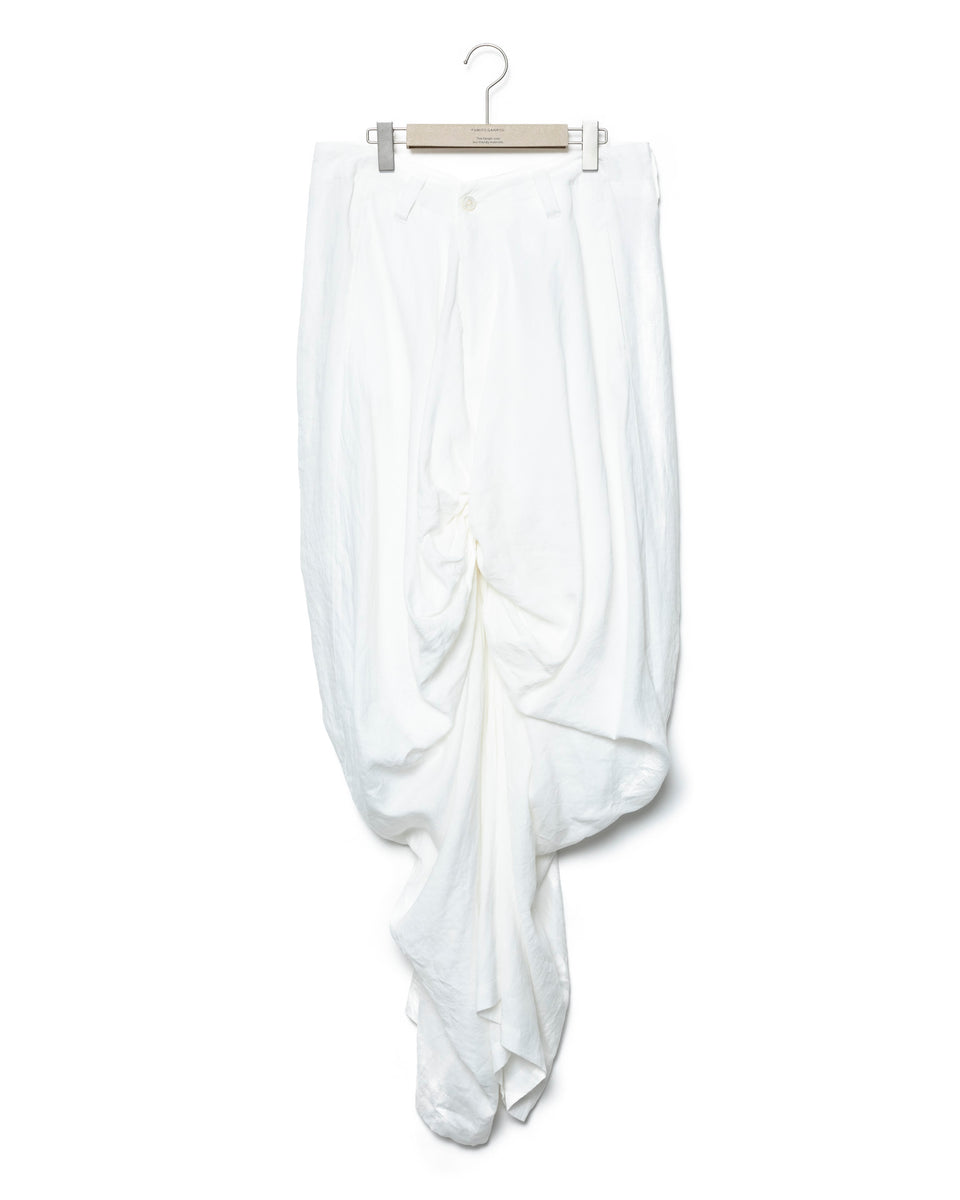 Draped Linen Pants - White – FUMITO GANRYU OFFICIAL STORE