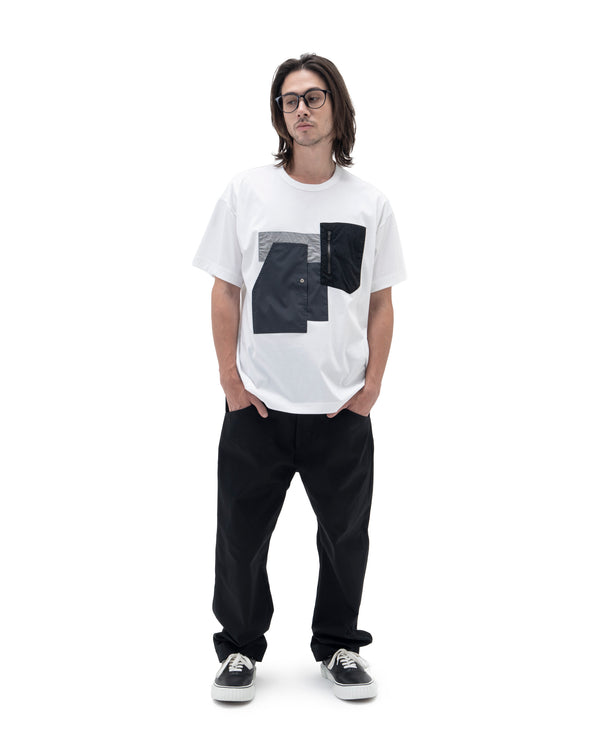 Function Patchwork T-Shirt - White X Black FUMITO GANRYU OFFICIAL STORE