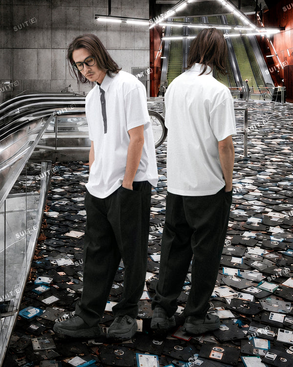4-Belt Slacks - Black FUMITO GANRYU OFFICIAL STORE