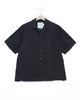 Side Vents Op Collar Shirt - Black FUMITO GANRYU OFFICIAL STORE