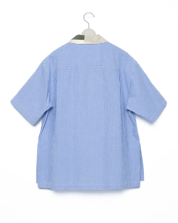 Patchwork Open Collar Shirt - Stripe x Bg FUMITO GANRYU OFFICIAL STORE