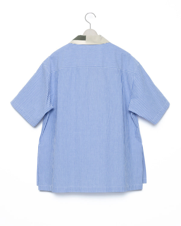 Patchwork Open Collar Shirt - Stripe x Bg FUMITO GANRYU OFFICIAL STORE
