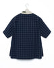 Patchwork Open Collar Plaid Shirt - Navy x Bg FUMITO GANRYU OFFICIAL STORE
