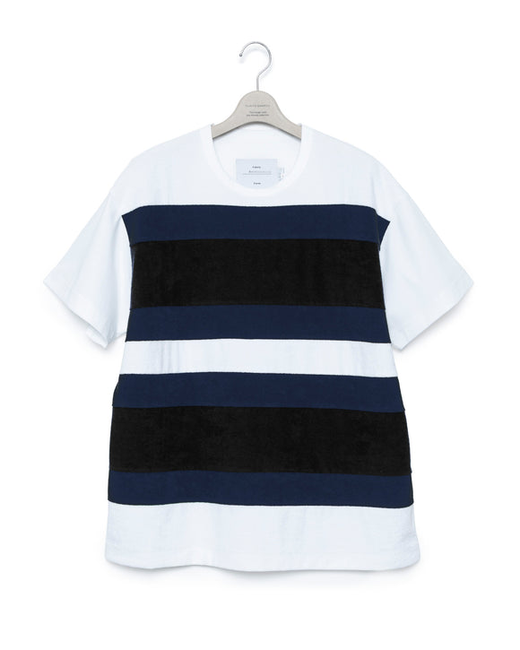 Striped Short Sleeve T-Shirt - Nv x Black FUMITO GANRYU OFFICIAL STORE