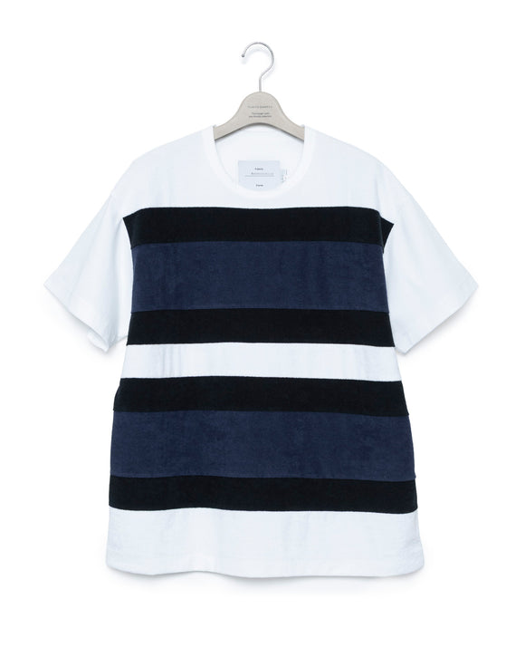 Striped Short Sleeve T-Shirt - Bk x Navy FUMITO GANRYU OFFICIAL STORE