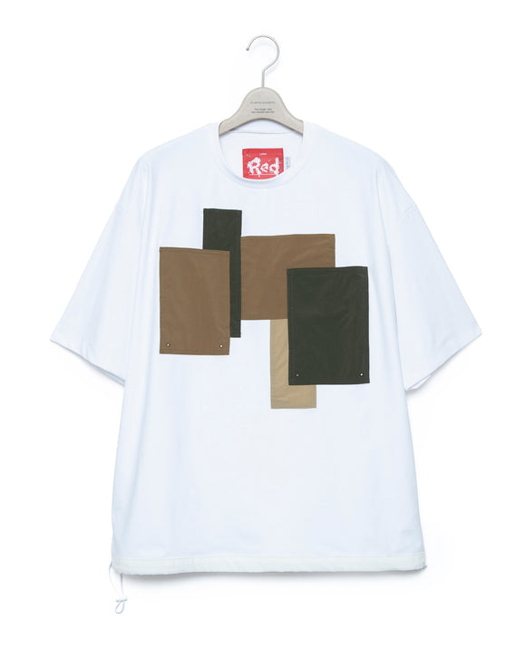 Patchwork Pocket Rash Guard Short Sleeves - Wh x Beige FUMITO GANRYU OFFICIAL STORE