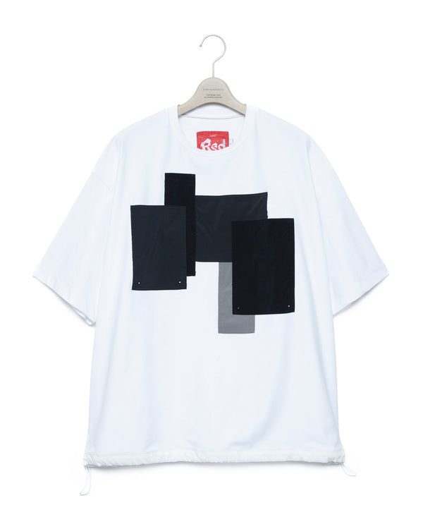 Patchwork Pocket Rash Guard Short Sleeves - Wh x Gray FUMITO GANRYU OFFICIAL STORE