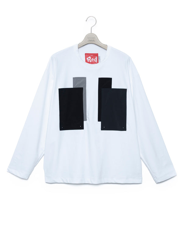 Patchwork Pocket Rash Guard Long Sleeve - Wh x Gray FUMITO GANRYU OFFICIAL STORE