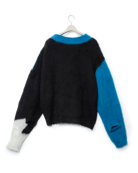 Graffiti Mohair Knit - Dark Turquoise X Black FUMITO GANRYU OFFICIAL STORE