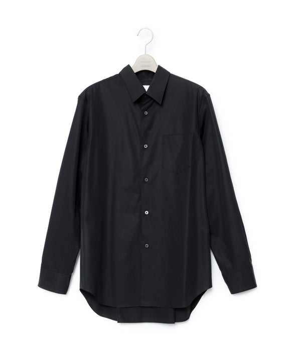 Zipper Pleated Shirt - Black FUMITO GANRYU OFFICIAL STORE