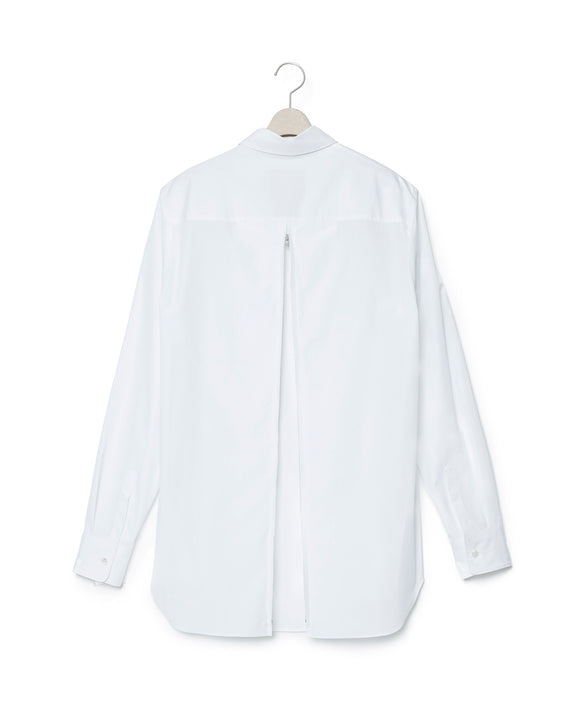 Zipper Pleated Shirt - White FUMITO GANRYU OFFICIAL STORE