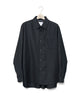 Watteau Gathered Wool Shirt - Black FUMITO GANRYU OFFICIAL STORE