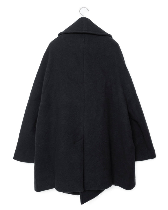 Dolman Sleeve Peacoat - Black FUMITO GANRYU OFFICIAL STORE