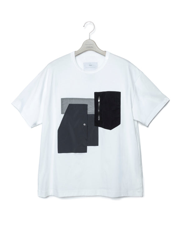 Function Patchwork T-Shirt - White X Black FUMITO GANRYU OFFICIAL STORE