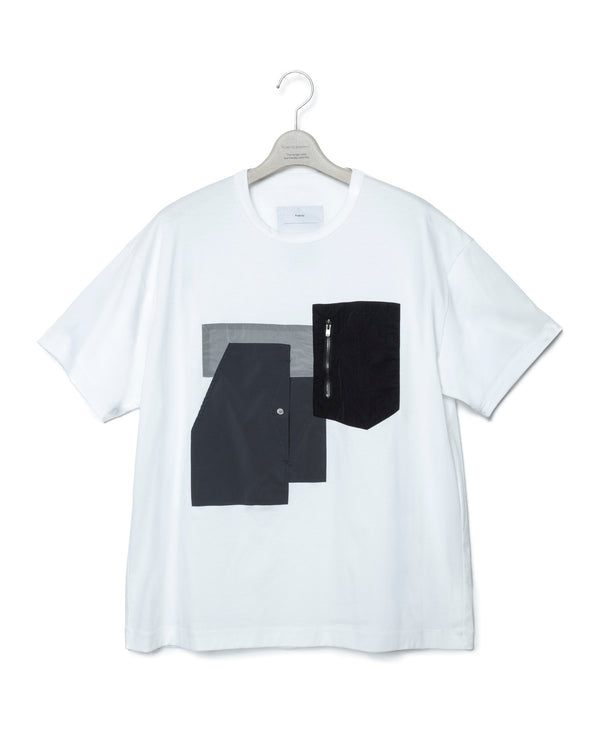 Function Patchwork T-Shirt - White X Black FUMITO GANRYU OFFICIAL STORE