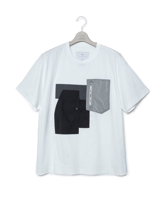 Function Patchwork T-Shirt - White X Gray FUMITO GANRYU OFFICIAL STORE