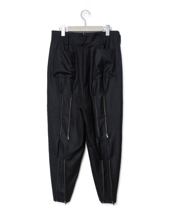 Mixture Tapered Slacks - Black FUMITO GANRYU OFFICIAL STORE