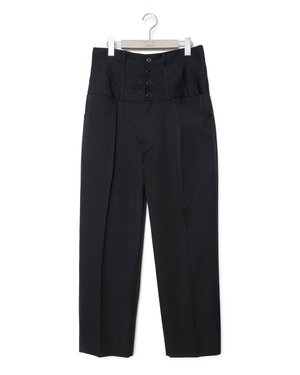 4-Belt Slacks - Black FUMITO GANRYU OFFICIAL STORE