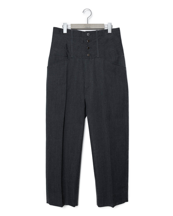 4-Belt Slacks - Dark Heather Gray FUMITO GANRYU OFFICIAL STORE