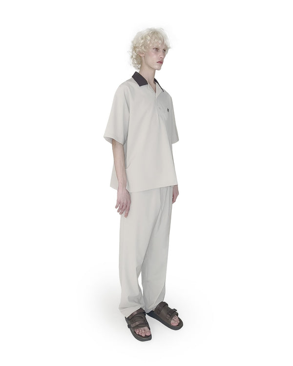 Open collar bowling shirt - Graige X Charcoal FUMITO GANRYU OFFICIAL STORE