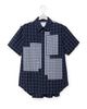 Patchwork Pocket Short-Sleeved Shirt - Nv x Gingham FUMITO GANRYU OFFICIAL STORE