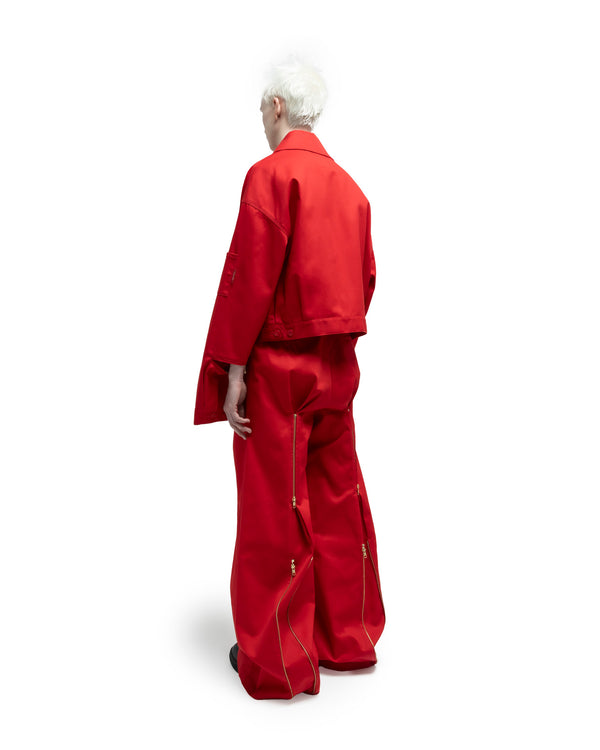 Reverse Baggy Chino Pants - Red FUMITO GANRYU OFFICIAL STORE