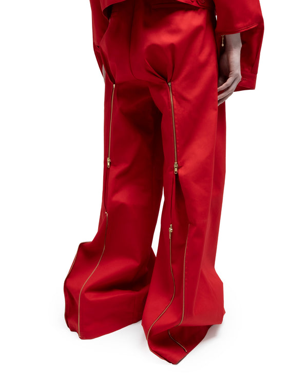 Reverse Baggy Chino Pants - Red FUMITO GANRYU OFFICIAL STORE