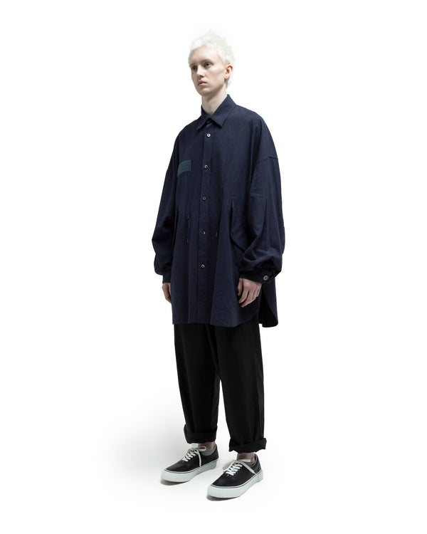 M-51 Linen Shirt Jk - Navy FUMITO GANRYU OFFICIAL STORE
