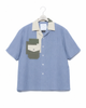 Patchwork Open Collar Shirt - Sax x Bg FUMITO GANRYU OFFICIAL STORE